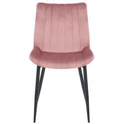 Ensemble de 2 chaises Rahden en velours rose