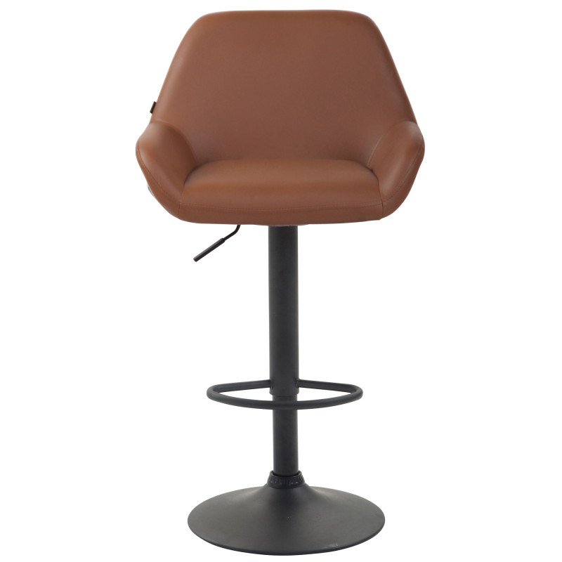 Lot de 2 tabourets de bar Braga simili cuir marron clair