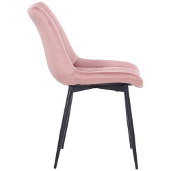 Ensemble de 2 chaises Rahden en velours rose