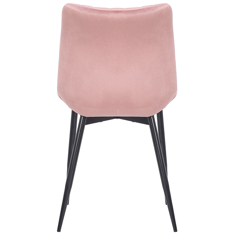 Ensemble de 2 chaises Rahden en velours rose