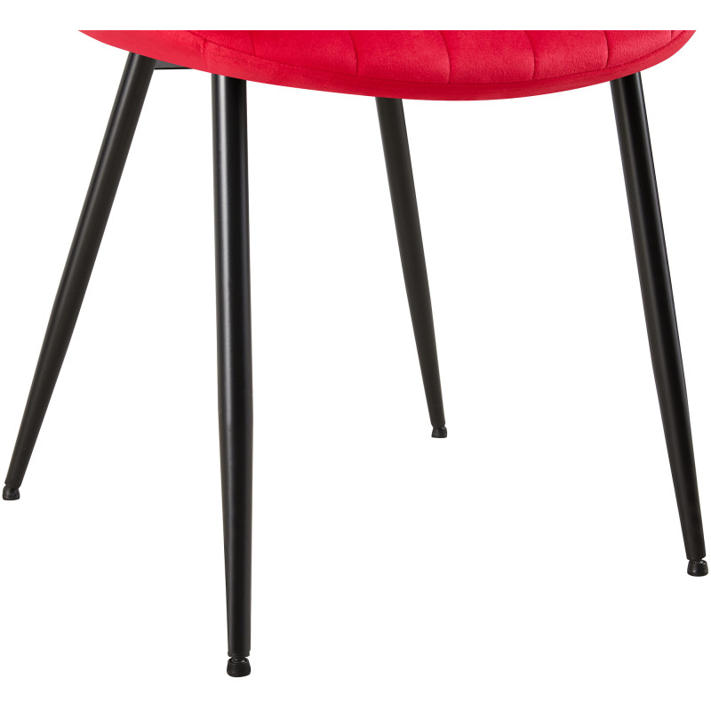 Ensemble de 2 chaises Rahden en velours rouge