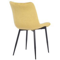 Ensemble de 2 chaises Rahden en velours jaune