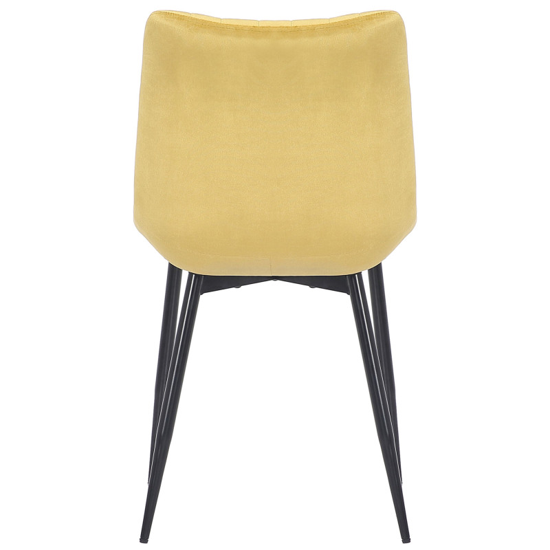 Ensemble de 2 chaises Rahden en velours jaune