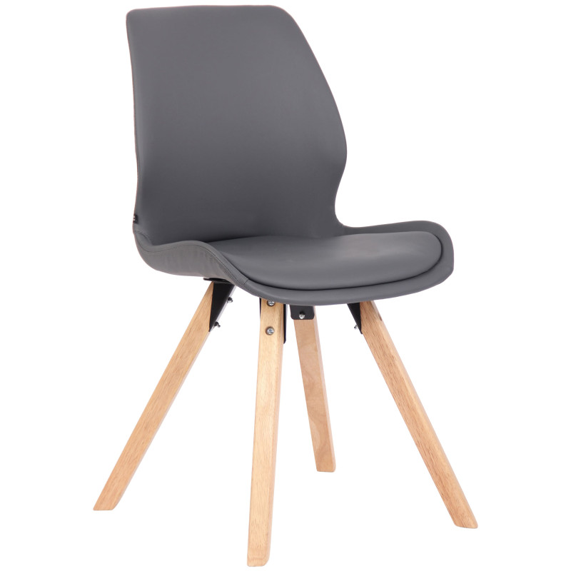 Fauteuil Luna, similicuir gris