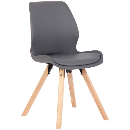Fauteuil Luna, similicuir gris