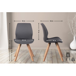 Fauteuil Luna, similicuir gris