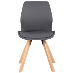 Fauteuil Luna, similicuir gris