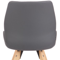 Fauteuil Luna, similicuir gris