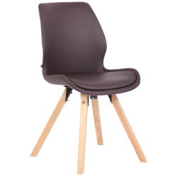 Fauteuil Luna, similicuir, marron