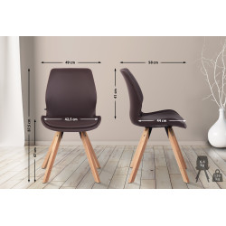 Silla de salón Luna con asiento acolchado Marrón,Simil cuero