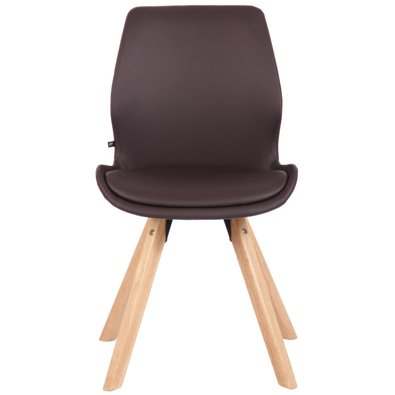 Silla de salón Luna con asiento acolchado Marrón,Simil cuero