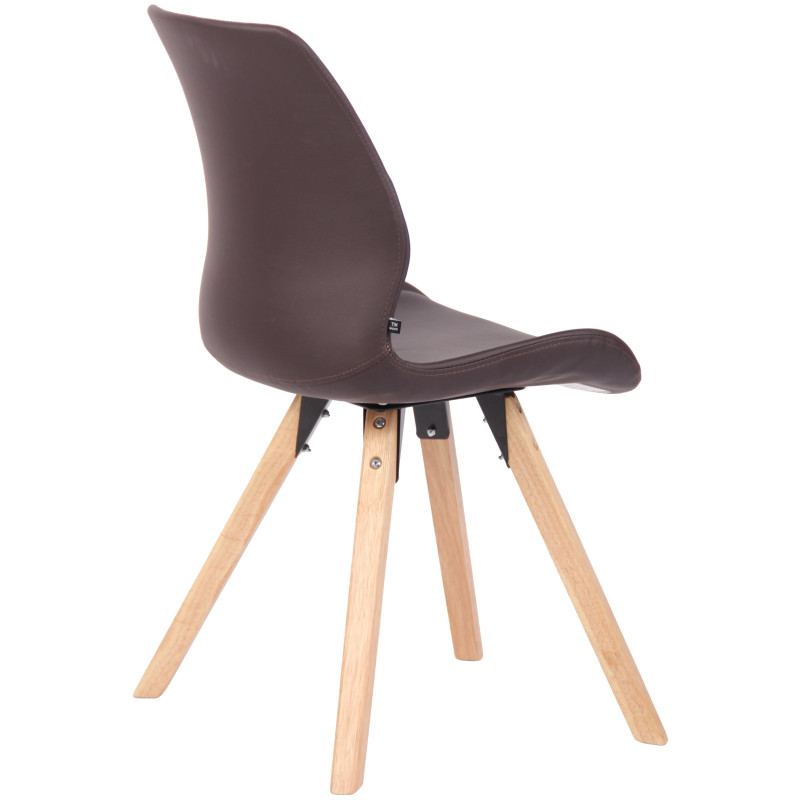 Silla de salón Luna con asiento acolchado Marrón,Simil cuero