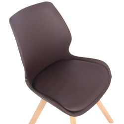 Silla de salón Luna con asiento acolchado Marrón,Simil cuero