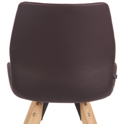 Silla de salón Luna con asiento acolchado Marrón,Simil cuero