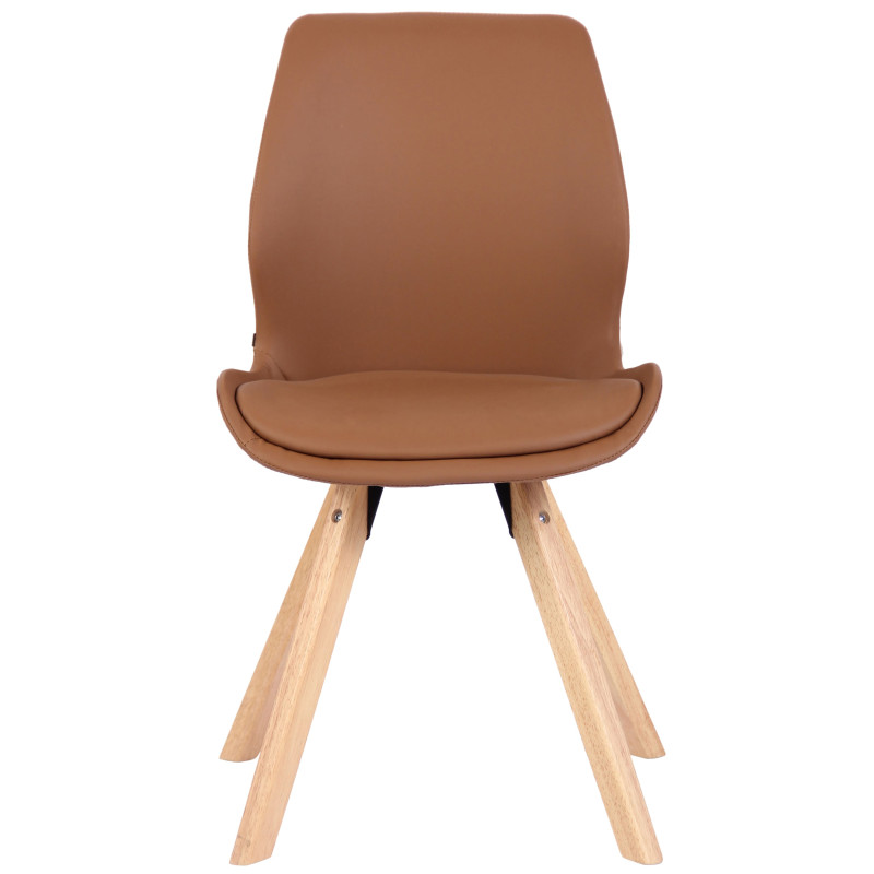 Fauteuil Luna, similicuir, marron clair