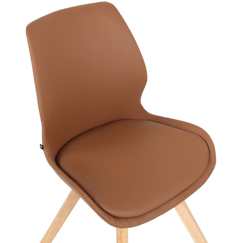 Fauteuil Luna, similicuir, marron clair