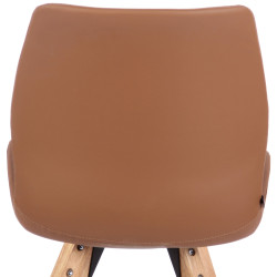 Fauteuil Luna, similicuir, marron clair