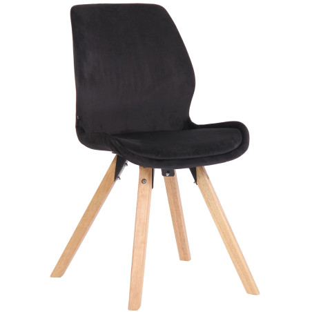 Fauteuil Luna, velours, noir