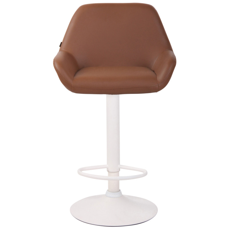 Lot de 2 tabourets de bar Braga simili cuir marron clair
