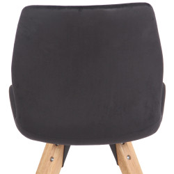 Fauteuil Luna, velours, noir