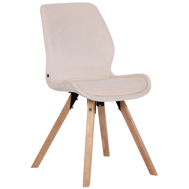 Fauteuil Luna, velours, crème