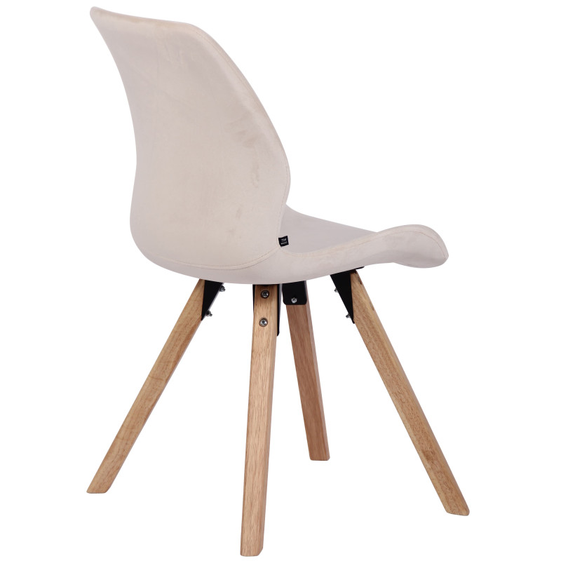 Fauteuil Luna, velours, crème