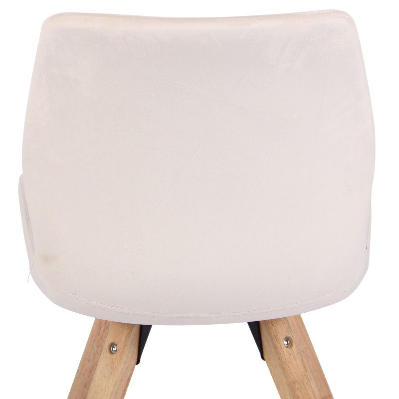 Fauteuil Luna, velours, crème
