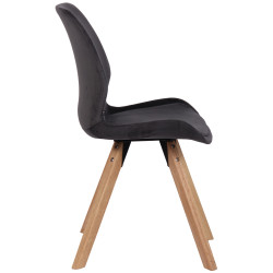 Fauteuil Luna, velours, gris foncé