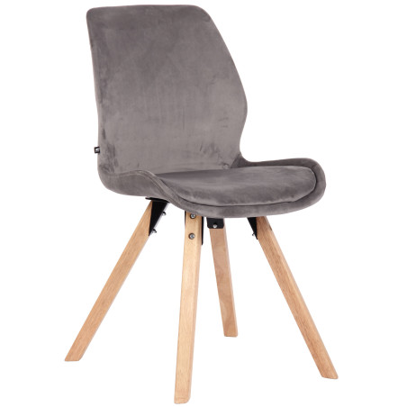 Fauteuil Luna, velours gris