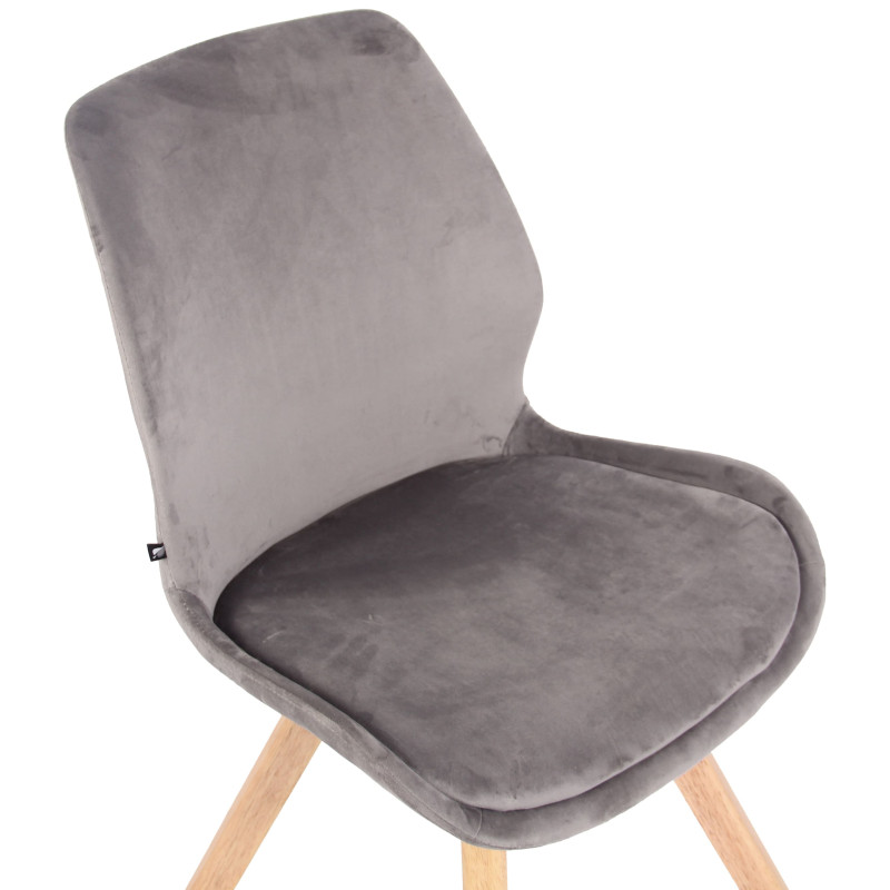 Fauteuil Luna, velours gris
