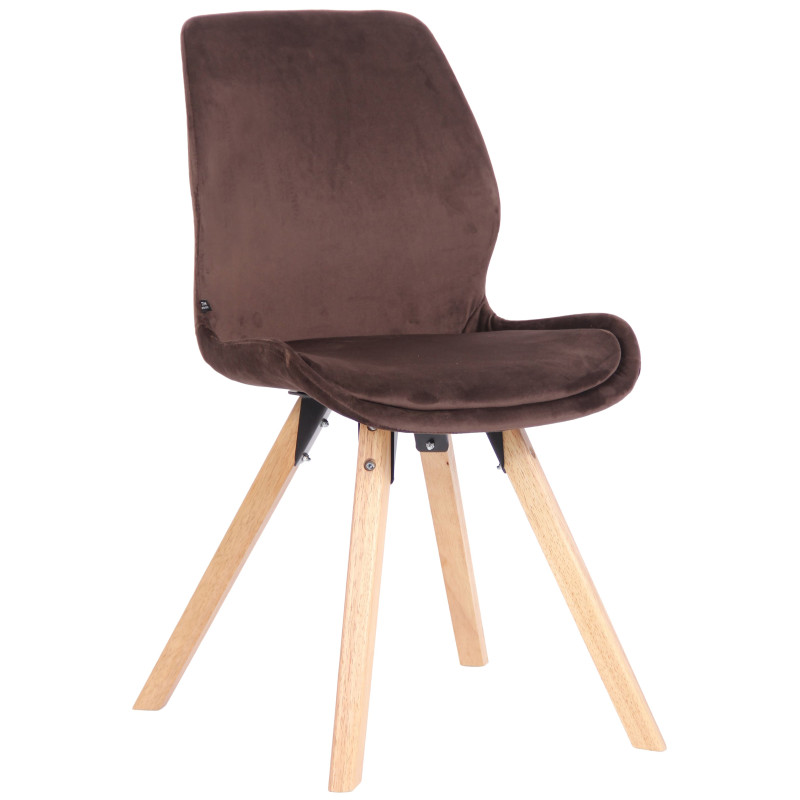 Fauteuil Luna, velours, marron