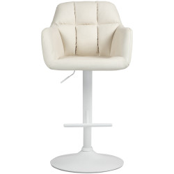 Tabouret de bar Natoma simili cuir blanc crème