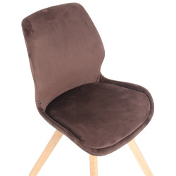 Fauteuil Luna, velours, marron