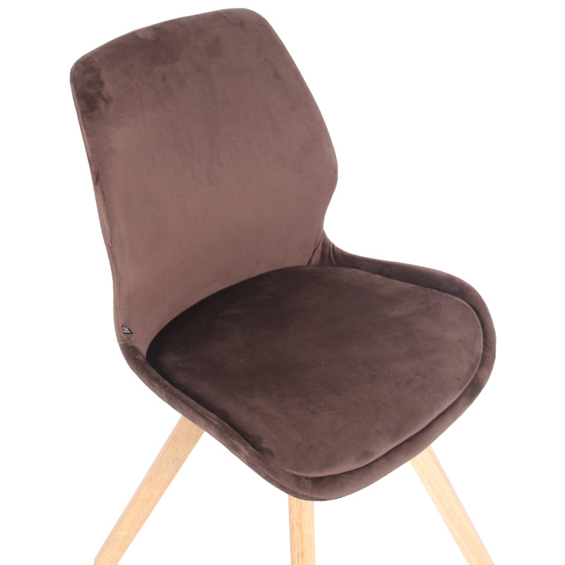 Fauteuil Luna, velours, marron