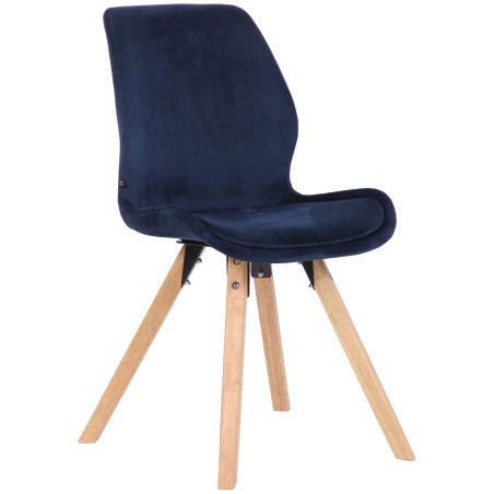 Fauteuil Luna, velours, bleu
