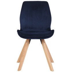 Fauteuil Luna, velours, bleu