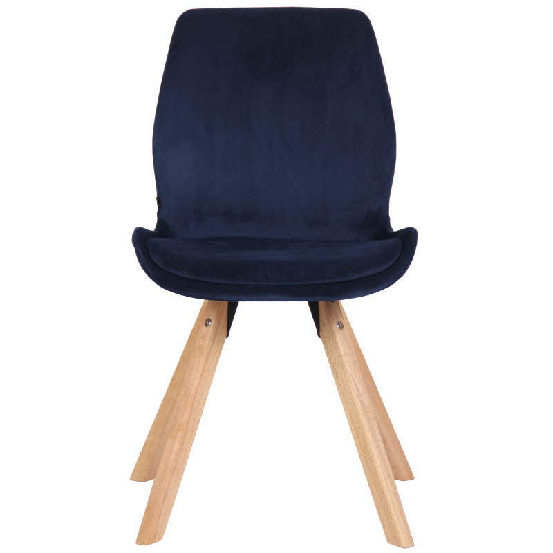 Fauteuil Luna, velours, bleu