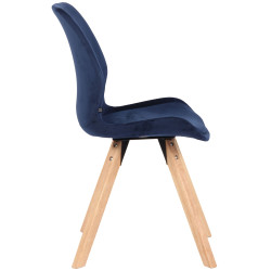 Fauteuil Luna, velours, bleu