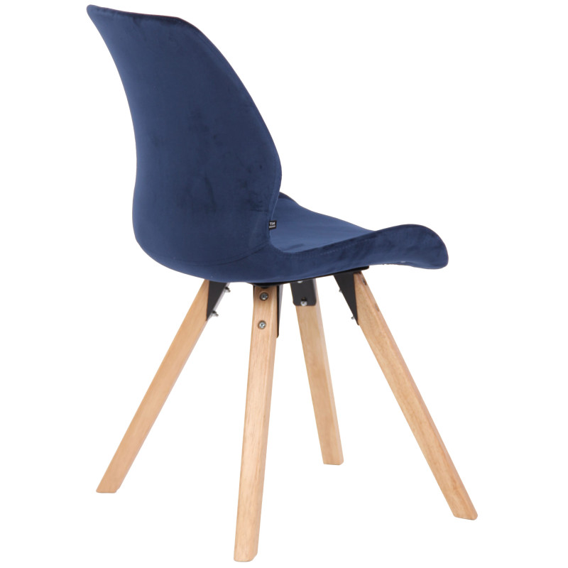 Fauteuil Luna, velours, bleu