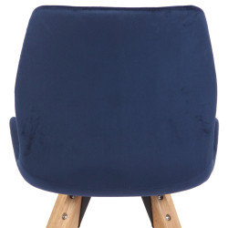 Fauteuil Luna, velours, bleu