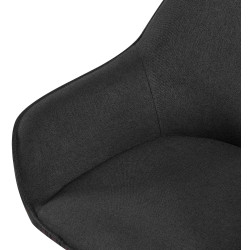 Ensemble de 2 chaises de salle à manger Boise en tissu noir