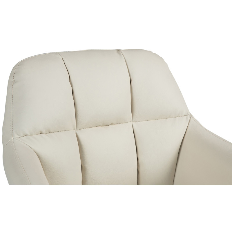 Tabouret de bar Natoma simili cuir blanc crème