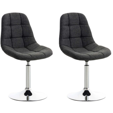 Ensemble de 2 chaises Emil, tissu gris foncé