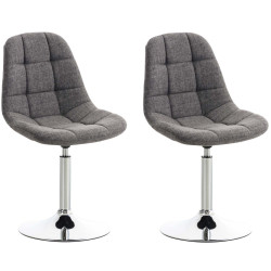 Set de 2 sillas Lounge Emil en tela Gris claro