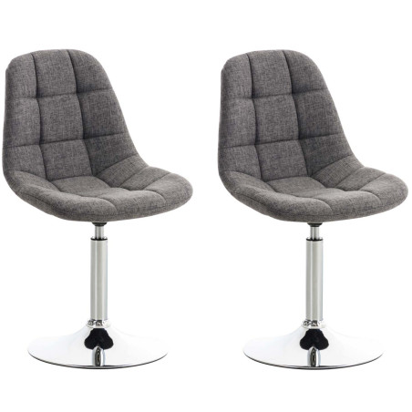 Set de 2 sillas Lounge Emil en tela Gris claro