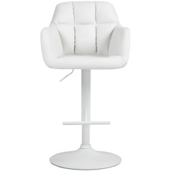 Tabouret de bar Natoma, blanc, simili cuir