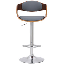 Lot de 2 tabourets de bar Kingston C en simili cuir noyer/gris