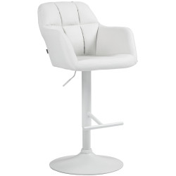 Tabouret de bar Natoma, blanc, simili cuir