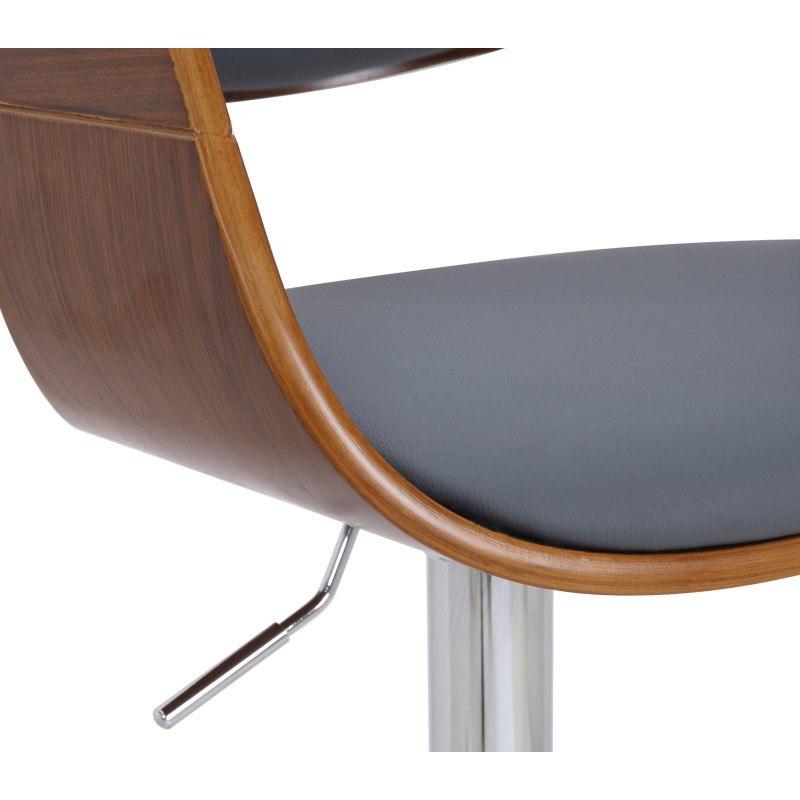 Lot de 2 tabourets de bar Kingston C en simili cuir noyer/gris