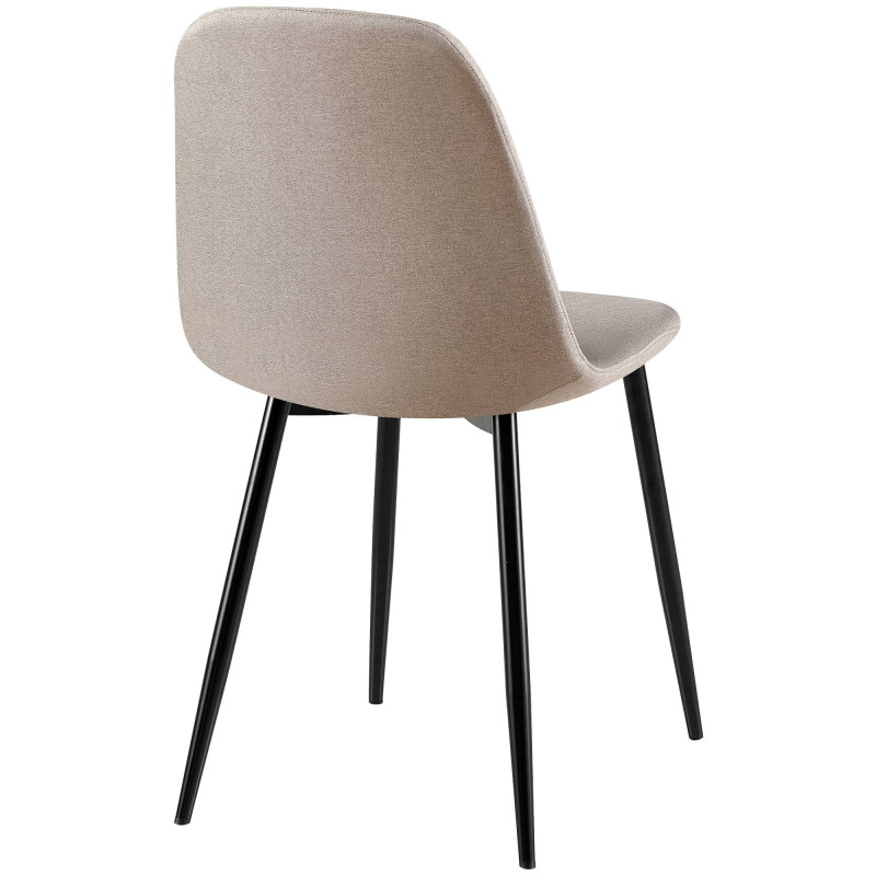 Ensemble de 4 chaises Giverny en tissu gris